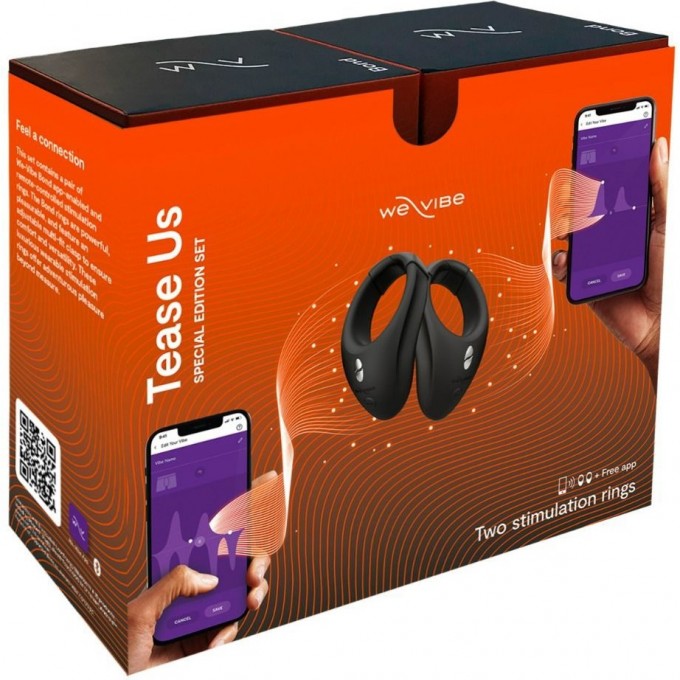 Набор виброколец WOMANIZER We-Vibe Tease Us: Bond + Bond черный SNDV2SG9